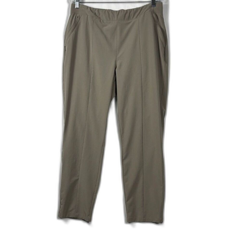 Columbia PFG Women's L Short Khaki Performance Pants Zip Pockets Stretch Hiking - Picture 2 of 11